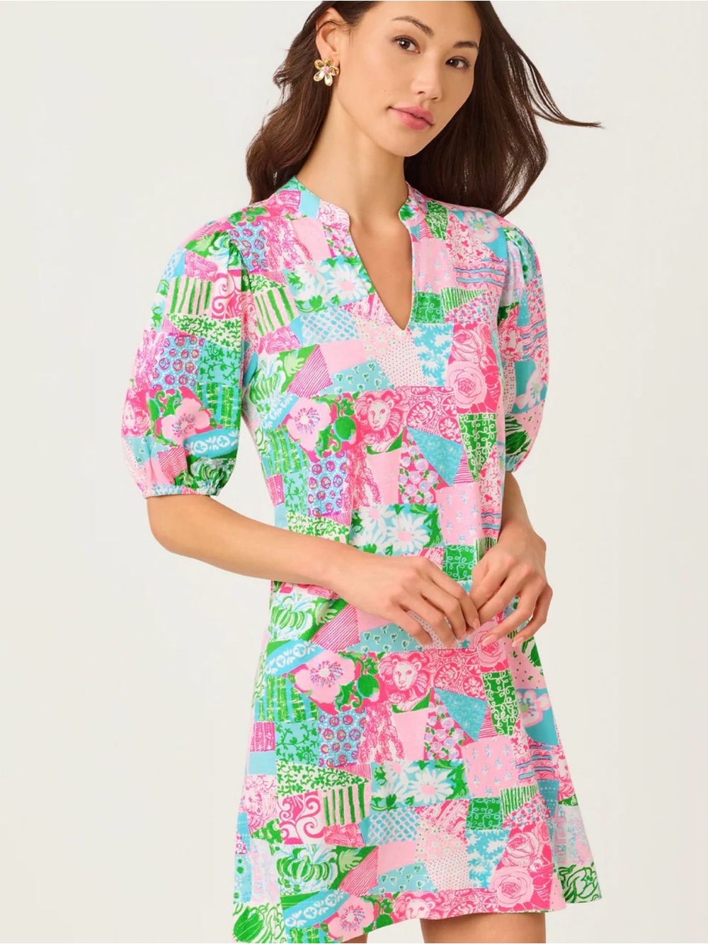 Lilly Pulitzer Carey Dress in Crazy Quilt Color Size XS
